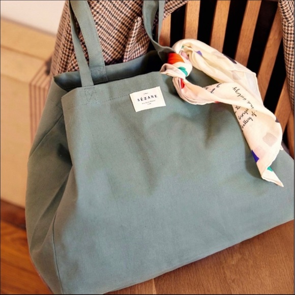 Sezane Handbags - Sézane Green Celadon Tote